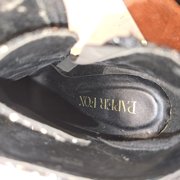 Paper Fox Black and Gold Glitter Heeled Boots - Picture 6 of 9